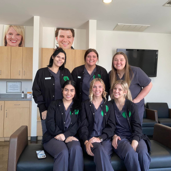 Six dental assisting students
