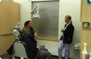 Instructors and dental assisting students in classroom